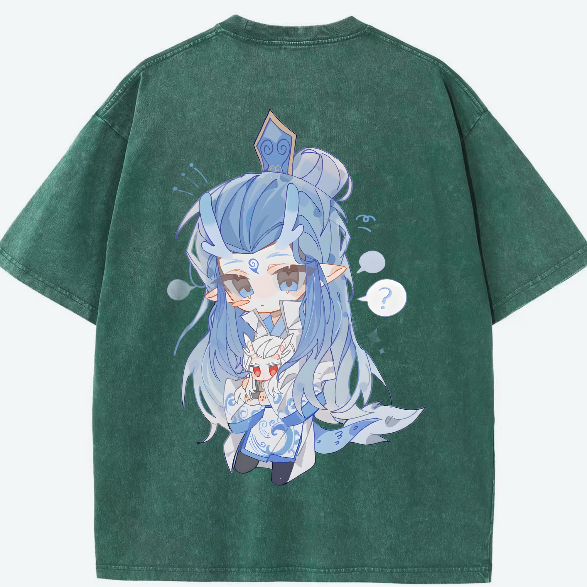 （画像用） Ne Zha 2 ナタ 魔童の大暴れ 綿100% ヴィンテージ風 半袖Tシャツ（背面プリント）
